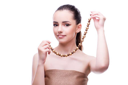 Young beautiful female fashion model with make upの写真素材