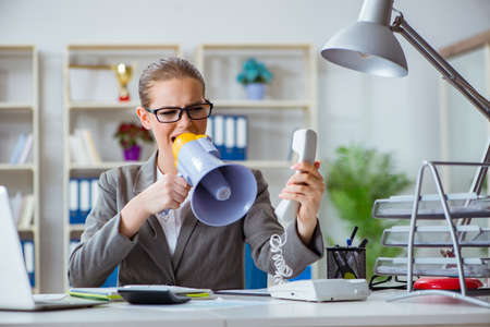 Female businesswoman boss accountant working in the officeの写真素材