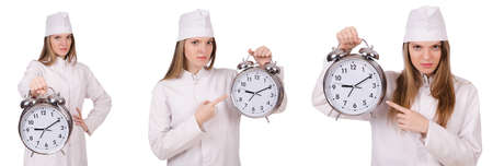 Woman doctor missing her deadlinesの写真素材