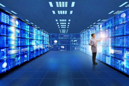 Concept of telemedicine with male doctor