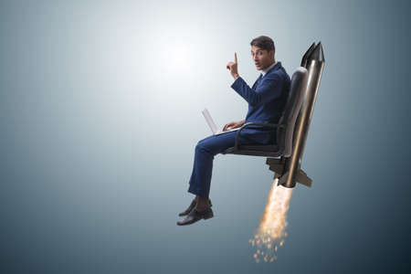 Businessman in career progression conceptの写真素材