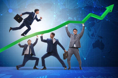 Businessman supporting recovery from economic crisisの写真素材