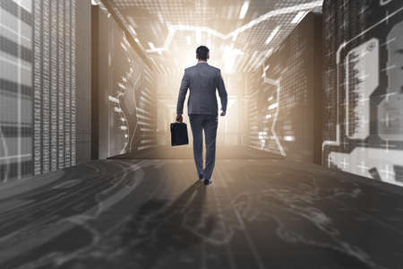 Businessman in abstract business conceptの写真素材