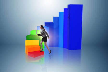 Career development with stairs in business conceptの写真素材