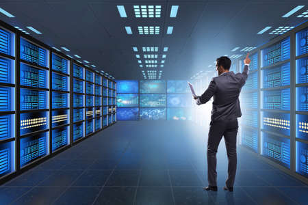 Concept of big data management with businessman