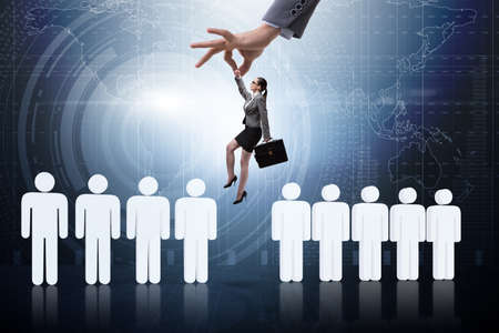 Recruitment concept with hand picking the best employeeの写真素材