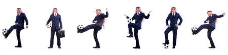 Arab businessman with footballの写真素材