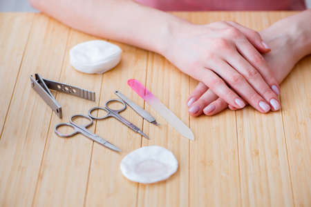 Beauty products nail care tools pedicure closeup