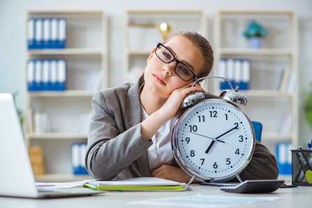 Female businesswoman boss accountant working in the officeの写真素材