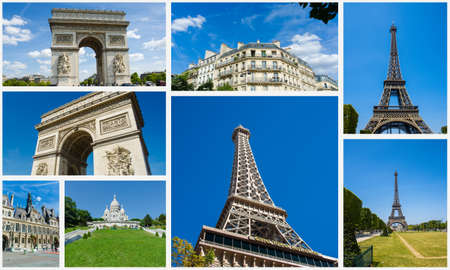 Collage of paris photos collectionの写真素材