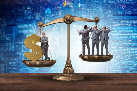 Difference between rich and poor peopleの写真素材