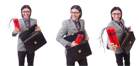 Businessman with red sticks of dynamite in terrorist  concept isの写真素材
