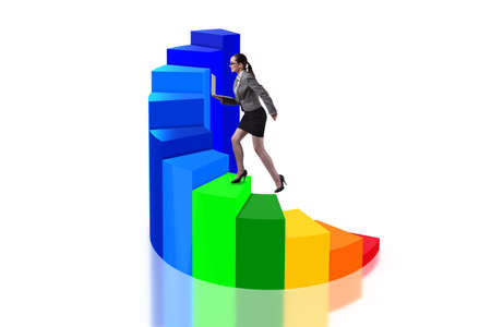 Career development with stairs in business conceptの写真素材