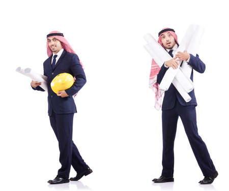 Arab businessman isolated on whiteの写真素材