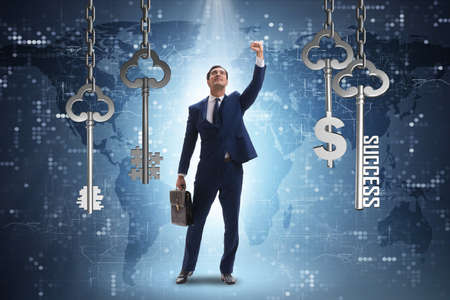 Businessman excited in success and money conceptの写真素材
