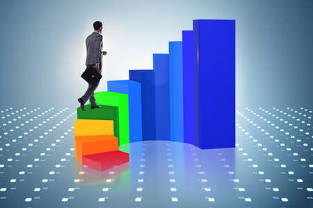 Career development with stairs in business conceptの写真素材