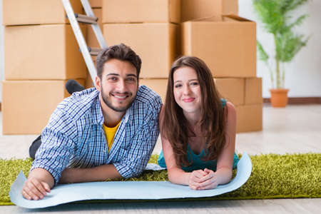Young family planning home refurbishing in DIY concept