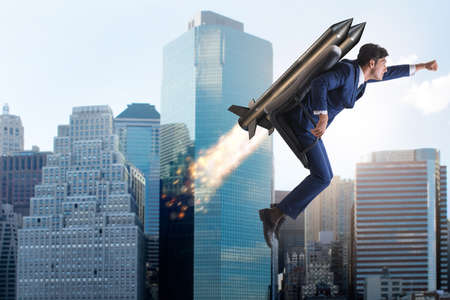 Businessman in career progression conceptの写真素材