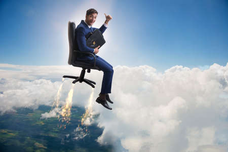 Businessman in career progression conceptの写真素材