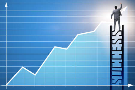 Businessman in economic recovery conceptの写真素材