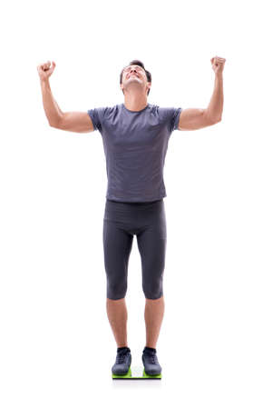 Sportsman isolated on the white backgroundの写真素材