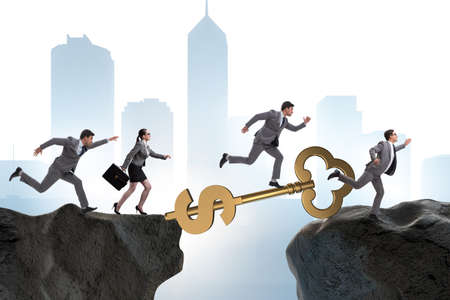 Concept of key to financial success and prosperityの写真素材