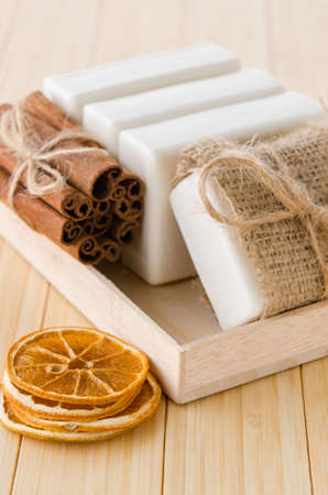 Healthy lifestyle concept with aromatic soaps