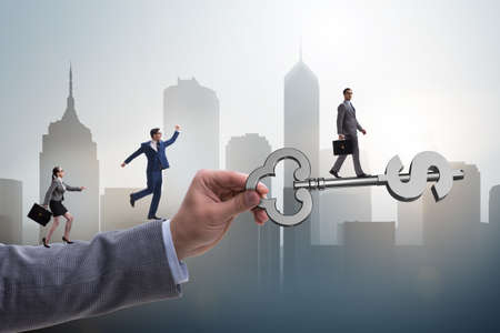 Concept of key to financial success and prosperityの写真素材