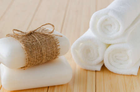 Healthy lifestyle concept with aromatic soapsの写真素材