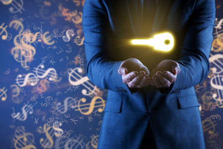 Concept with key to success illustrationの写真素材