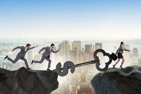 Concept of key to financial success and prosperityの写真素材