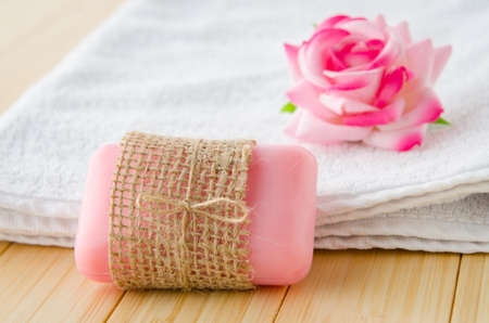 Healthy lifestyle concept with aromatic soapsの写真素材
