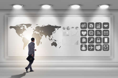 Businessman in global business concept