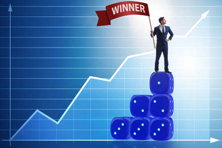 Successful businessman in winning business conceptの写真素材