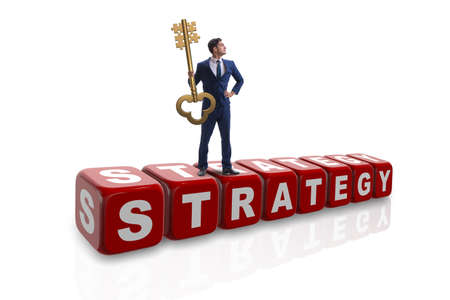 Businessman in strategy business concept with keyの写真素材