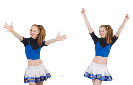 Cheerleader isolated on the white background