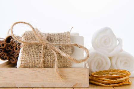 Healthy lifestyle concept with aromatic soaps