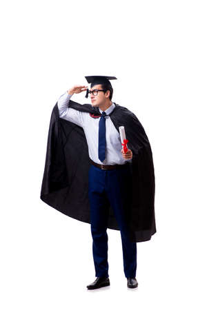 Student graduate isolated on white backgroundの写真素材
