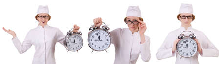 Attractive woman doctor isolated on white backgroundの写真素材