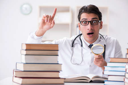 Medical student preparing for university examsの写真素材