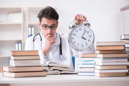 Medical student running out of time for examsの写真素材