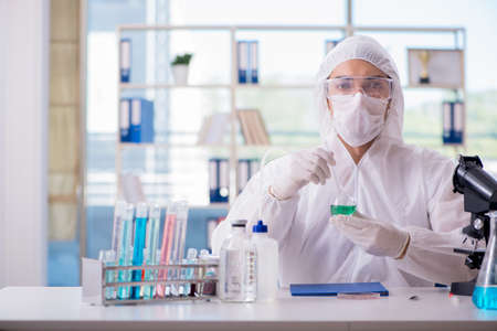 Chemist testing in the laboratory cannabis extract for medical purposes