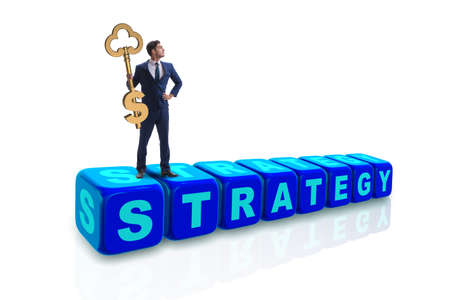 Businessman in strategy business concept with keyの写真素材