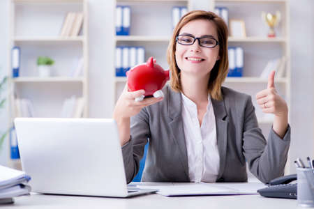 Businesswoman working in the officeの写真素材