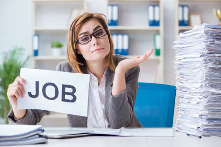 Businesswoman working in the officeの写真素材