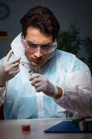 Medicine drug researcher working in labの写真素材