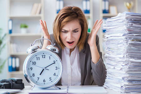 Businesswoman working in the officeの写真素材