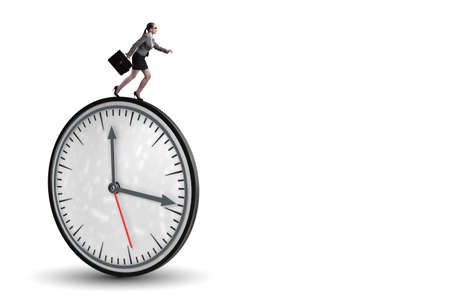 Businesswoman in time management concept