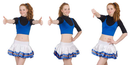 Cheerleader isolated on the white background