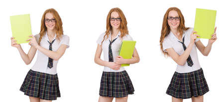 Young student isolated on the whiteの写真素材